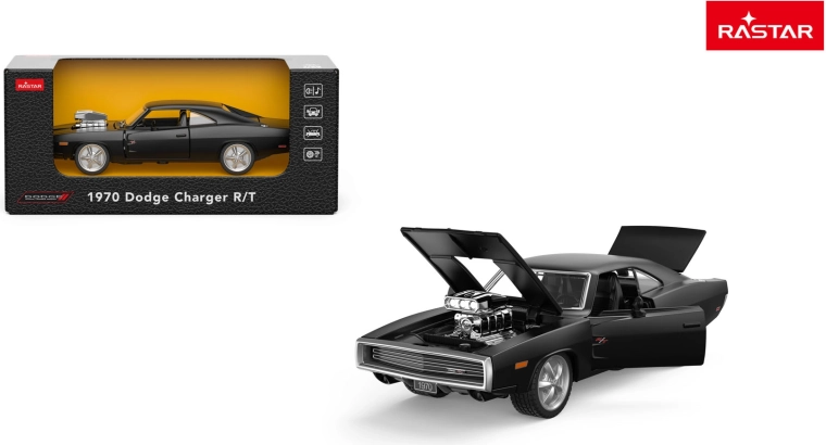 Metall-Automodell Rastar 1970 Dodge Charger R/T 1:36 schwarz