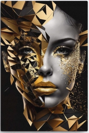 Norimpex Diamantmalerei Frau in Gold 30 × 40 cm