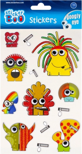 Glitzernde Monster-Sticker mit Wackelaugen