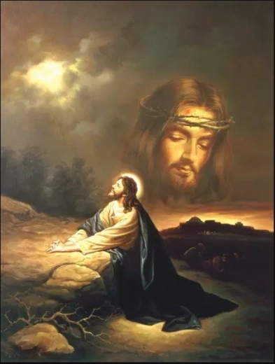 Diamantmalerei – Jesu Gebet in der Wüste 30 × 40 cm