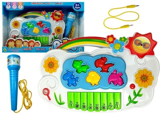 Elektronisches Kinderklavier Blümchen mit Mikrofon und Telefonanschluss