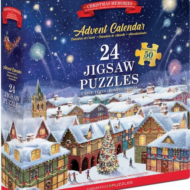 Puzzle-Adventskalender: Weihnachts-Erinnerungen 24×50 Teile EUROGRAPHICS