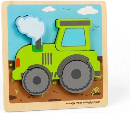 Holz-Einlegepuzzle Traktor für Kinder