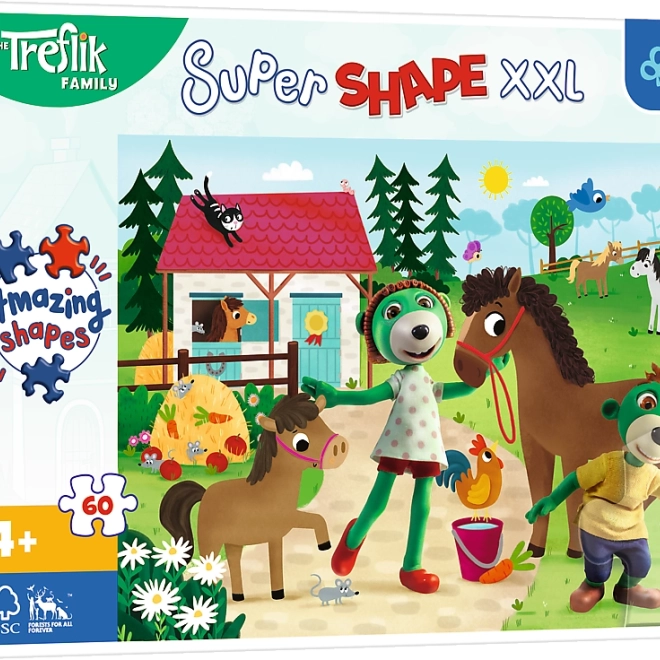 Puzzle Super Shape XXL TREFLÍCI auf dem Pferdehof 60 Teile