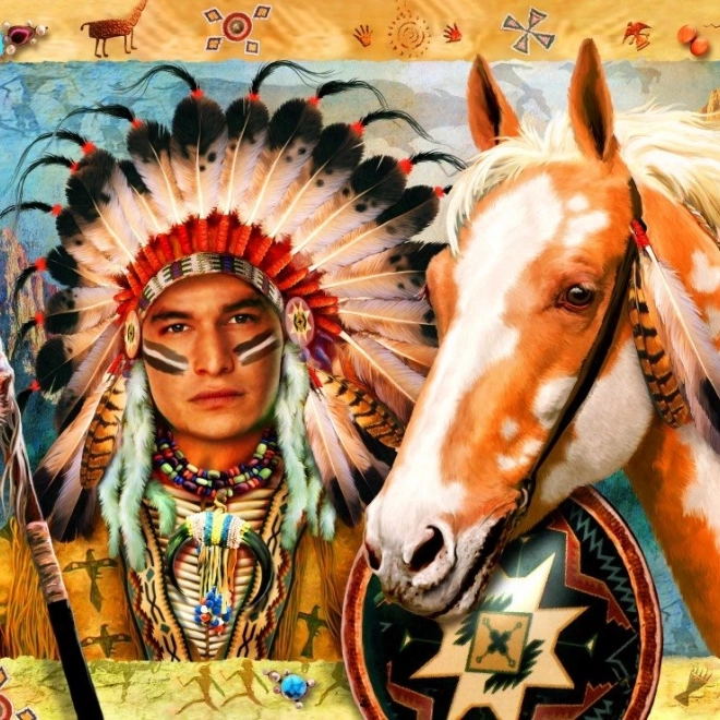 Puzzle Indianischer Häuptling 1500 Teile von Bluebird