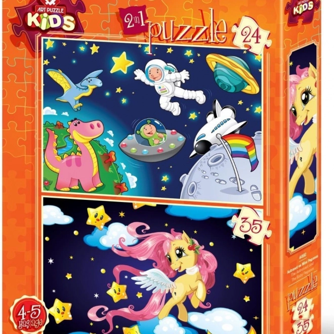 Puzzle Astronaut und Pegasus-Fohlen 24 + 35 Teile