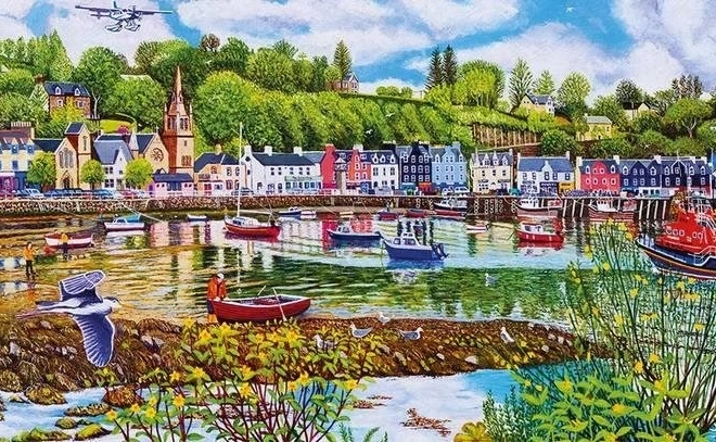 Panorama-Puzzle Ebbe und Flut in TOBERMORY 636 Teile GIBSONS