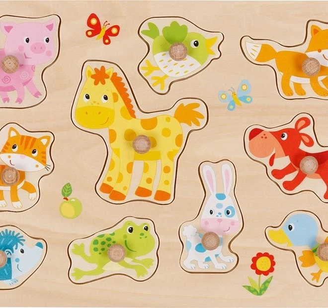 Goki Holzpuzzle für Kinder - Tierkinder
