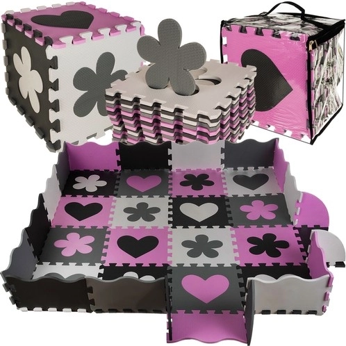 Schaumstoff-Puzzlematte 30 × 30 cm, 16 Teile, Laufstall