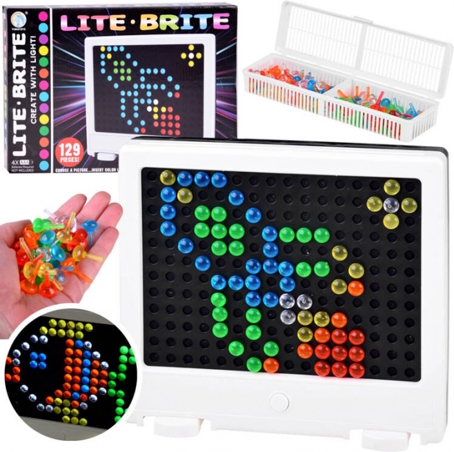 Lichttafel mit bunten Stiften für Kinder