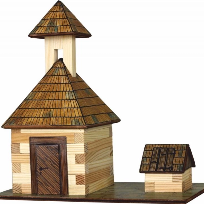 Holz-Klebe-Baukasten Glockenturm und Brunnen Walachia