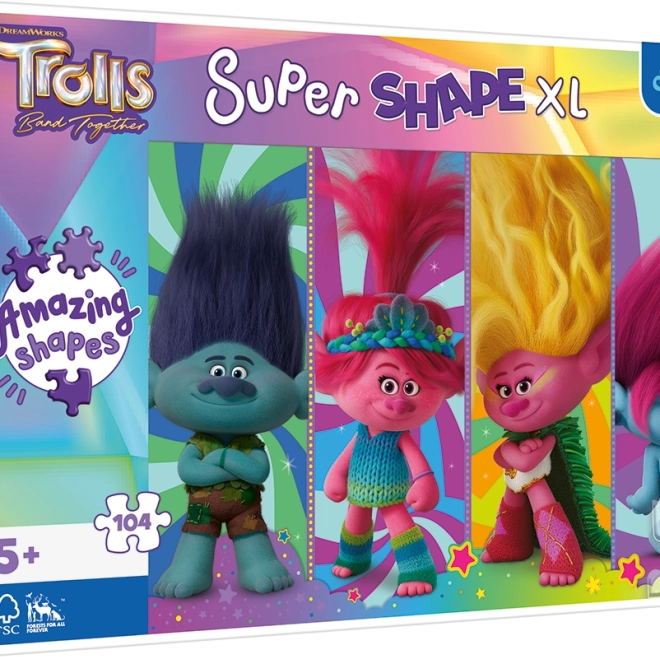 Trefl Puzzle Super Shape XL Trolls: trollige Spielereien 104 Teile