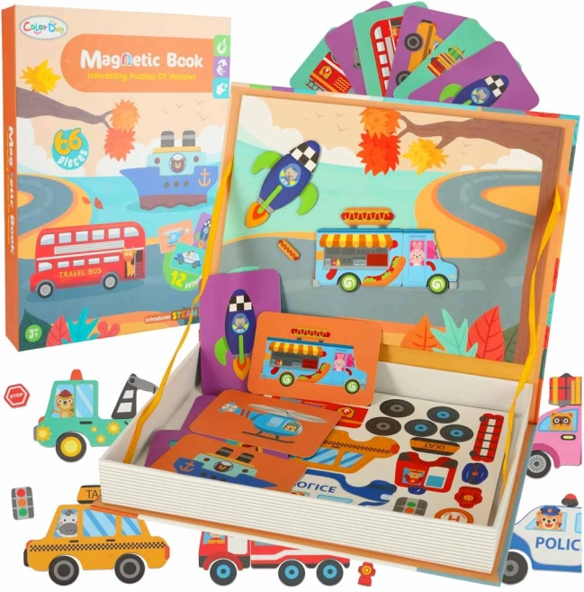 Magnetisches Buch – Faltbares Puzzle mit Verkehrsmitteln