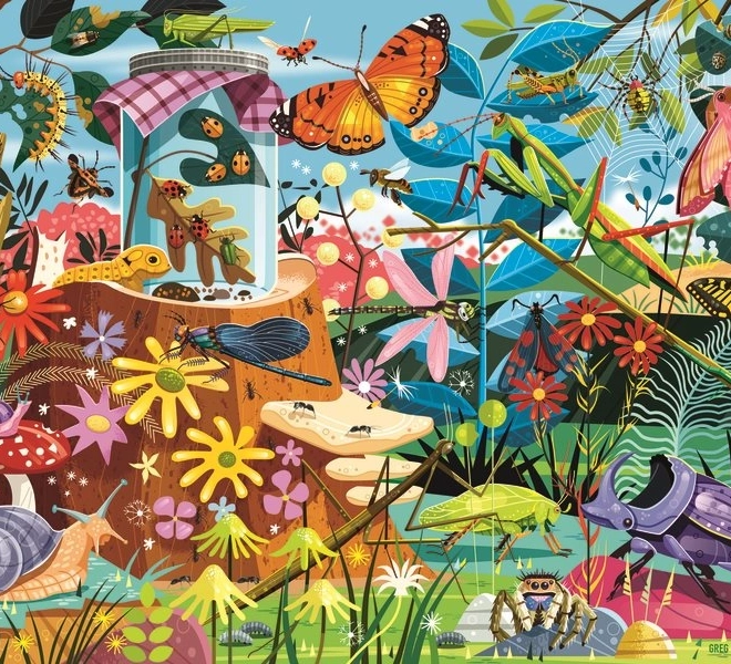 Puzzle Gartenerlebnis mit Käfern 60 Teile