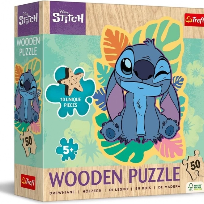 Holzpuzzle mit 50 Teilen Lilo & Stitch