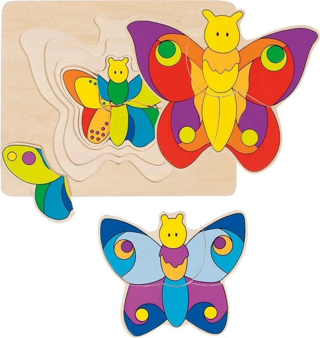 Mehrschichtiges Holzpuzzle Schmetterling GOKI
