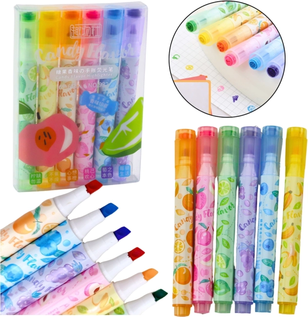 Bunte Fruchtmarker mit Stempel - Set 6 Stk