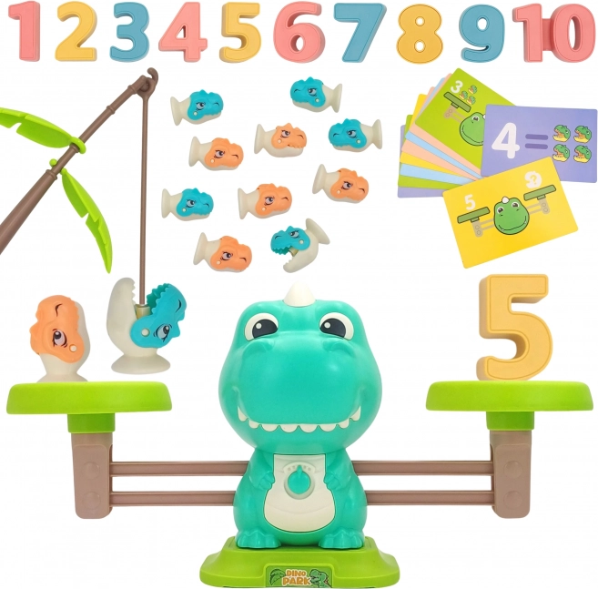 Woopie Dinosaurier-Gleichgewichtswaage und Angelspiel – Lernset zum Zählen