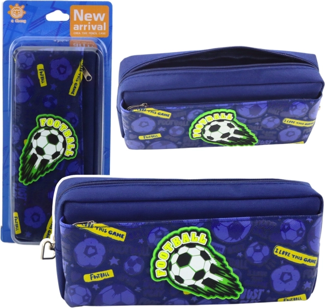 Schuletui mit Fußballmotiv, dunkelblau