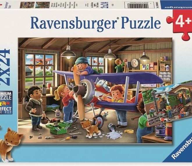 Ravensburger Puzzle - Werde Flugzeug- und Zugmechaniker