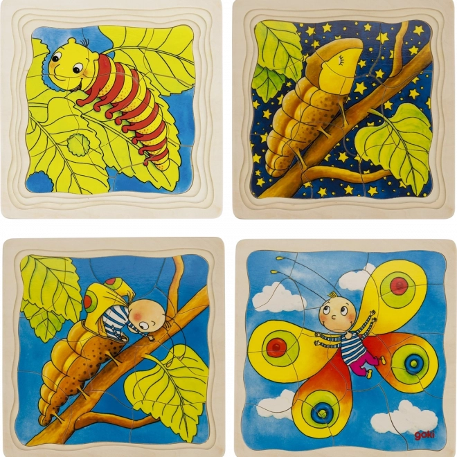 Entwicklungspuzzle aus Holz Schmetterling GOKI