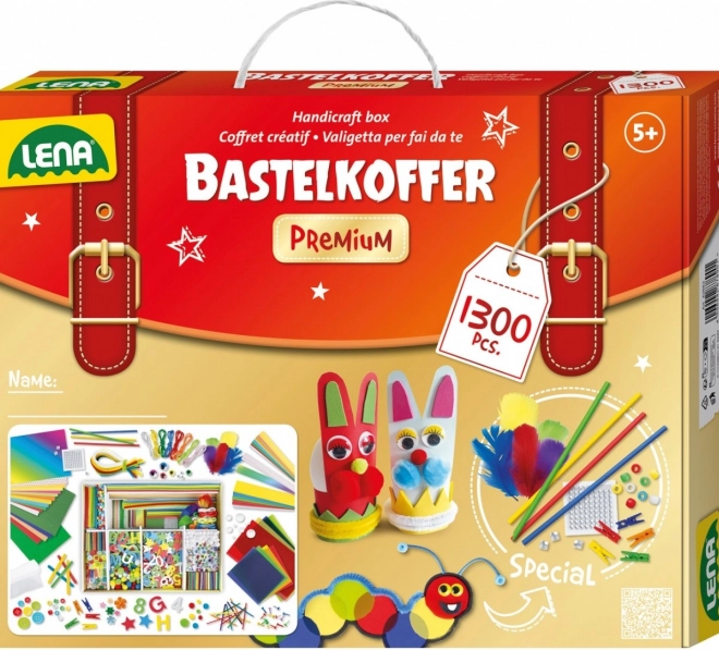 Lena kreativer Premium-Bastelkoffer für kleine Tüftler – 1300 Teile