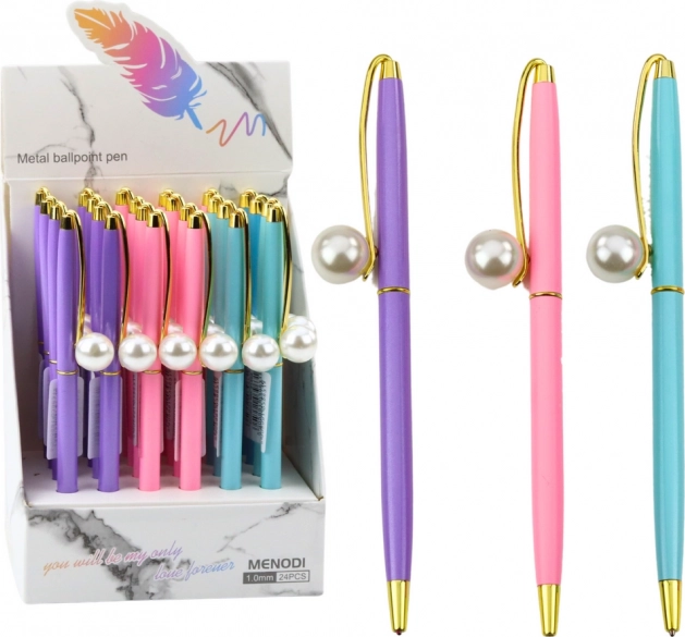 Metallstift mit Perle blaue Tinte 1,0 mm