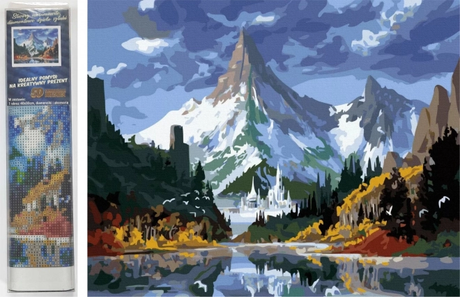 Diamantmalerei Eisschloss in den Bergen 30 × 40 cm