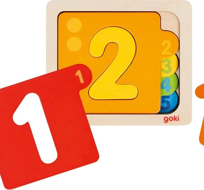 Mehrlagiges Holzpuzzle Zahlen 1–5 GOKI