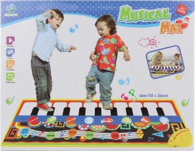Musikteppich mit Musikinstrumenten – Spielklavier 110 × 36 cm