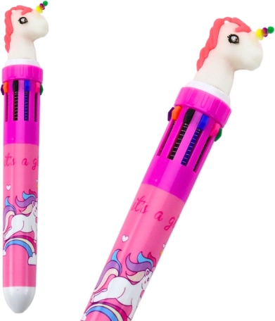 Mehrfarbiger Kugelschreiber Einhorn automatisch rosa