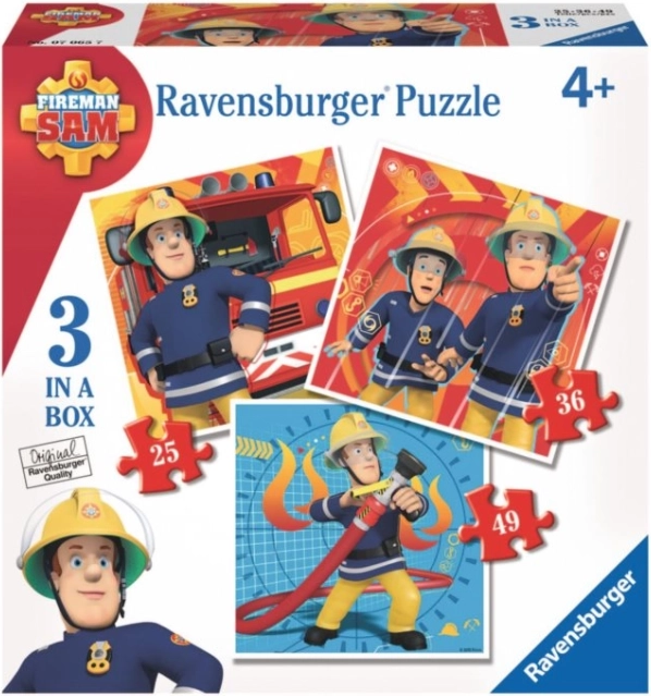 Ravensburger Puzzle Feuerwehrmann Sam 3-in-1 (25, 36 und 49 Teile)