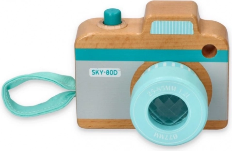 Holzkamera für Kinder in Blau-Mint