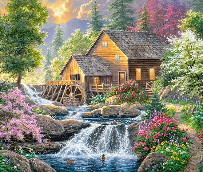 Puzzle CHERRY PAZZI Mühle im Sommer – 2000 Teile