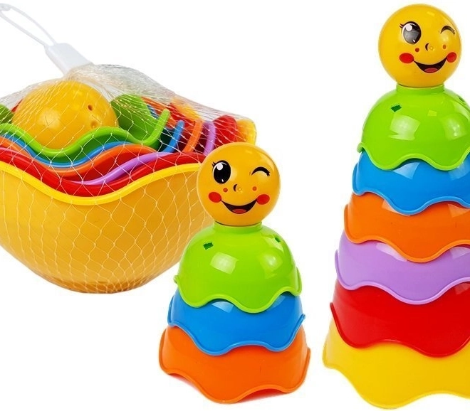 Bunte stapelbare Becher-Pyramide für Babys Muszelki