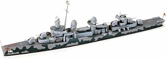 Plastikmodell des Schiffs USN DD-445 Fletcher