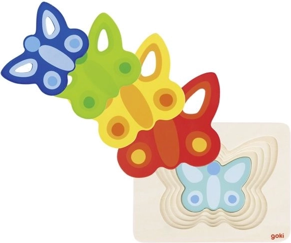 Goki mehrlagiges Einlegepuzzle Schmetterling
