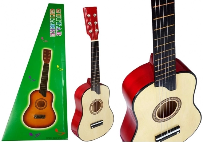 Holzgitarre mit Plektrum Creme