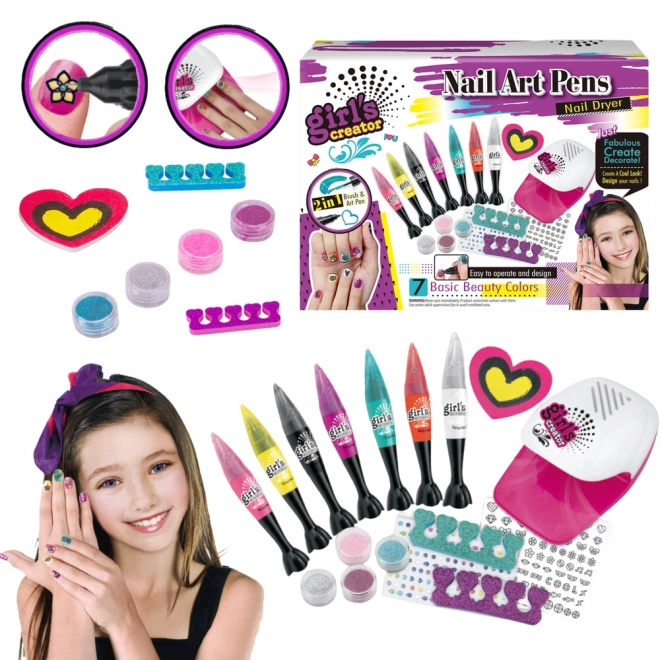 Großes Nagellack-Set mit Glitzerstiften