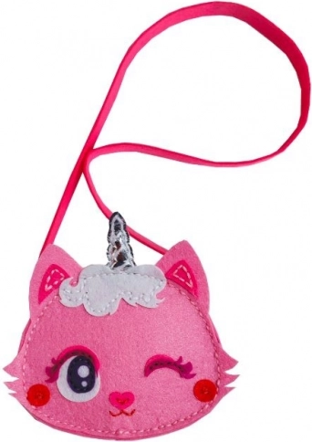 Kreativset – kleine Filztasche mit Kätzchen, rosa