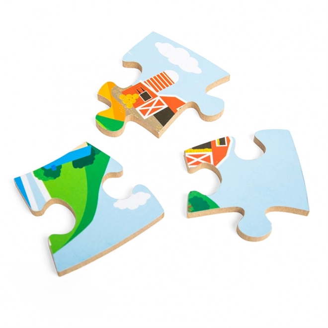 Rundes Holzpuzzle Recycling von Bigjigs Toys