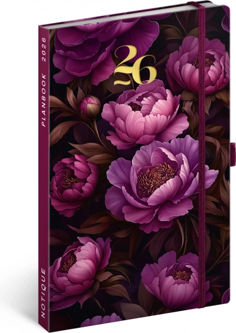 Notique Tagebuch und Notizbuch Lila Blumen 2026