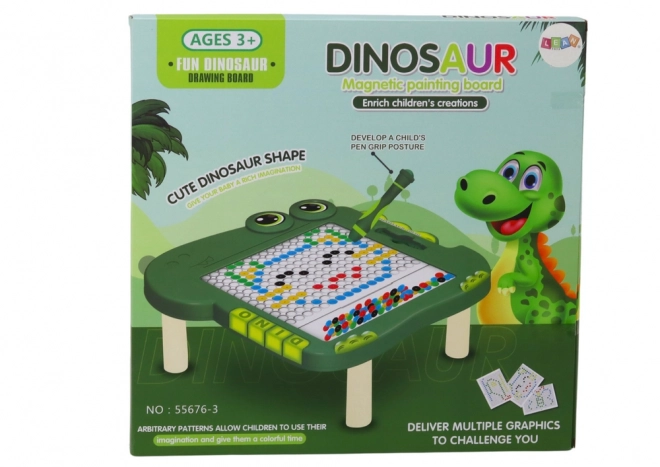 Magnetische Tafel Bildungs-Dinosaurier - Grün mit Perlen