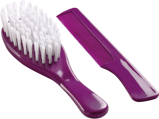 Set aus Haarbürste und Kamm, Lila