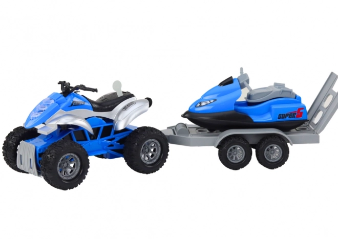 Quad mit Anhänger für Boots- und Jetski-Transport