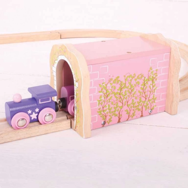 Rosa Eisenbahntunnel aus Holz von Bigjigs Rail