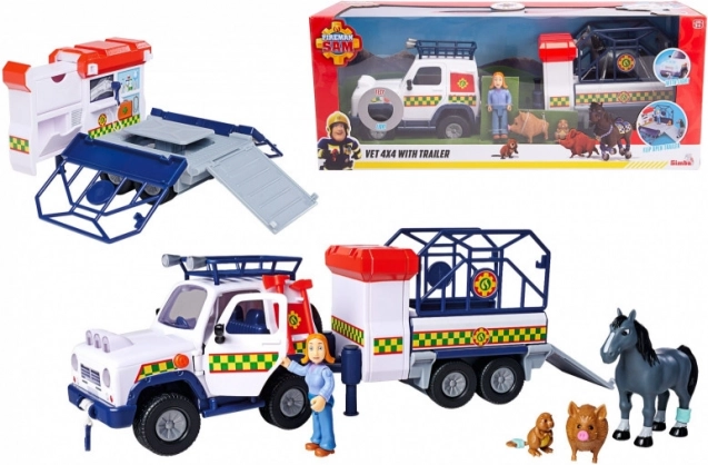 Feuerwehrmann Sam Rettungswagen mit Anhänger