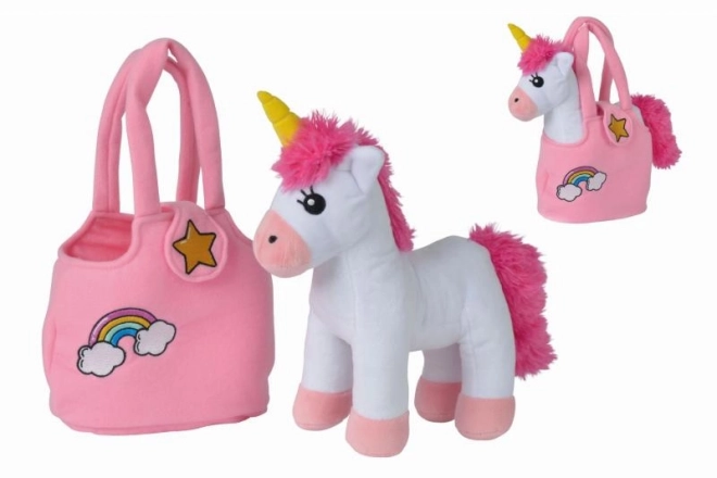 Plüsch-Einhorn in Handtasche