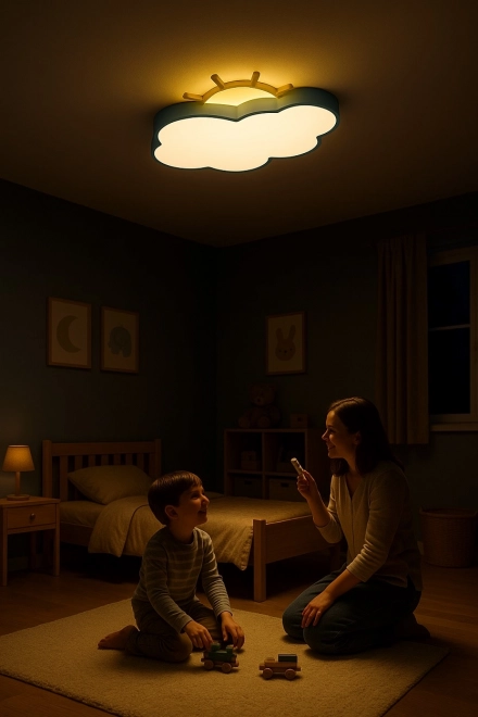 Kinder Decken-LED-Lampe Chmurka mit Fernbedienung blau