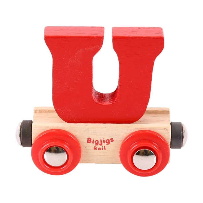 Bigjigs Rail Holzbahnwagen - Buchstabe U